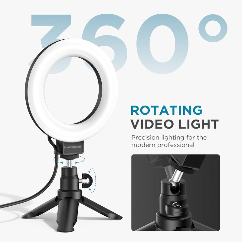 InnoGear Video Conference Light, 5" 60 LED On-Camera Video Lights for Monitor Desk LED Streaming Lighting with Desk Tripod Selfie Zoom Lighting for Computer Camera Webcam Laptop Podcast, Recording - Image 5